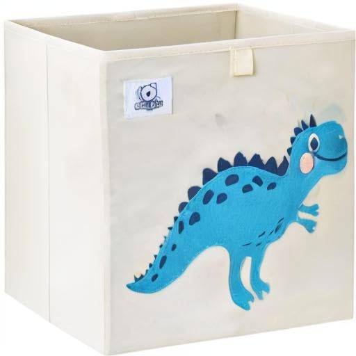 CLCROBD Dino T-Rex cube bin reinforced bottom for stability.