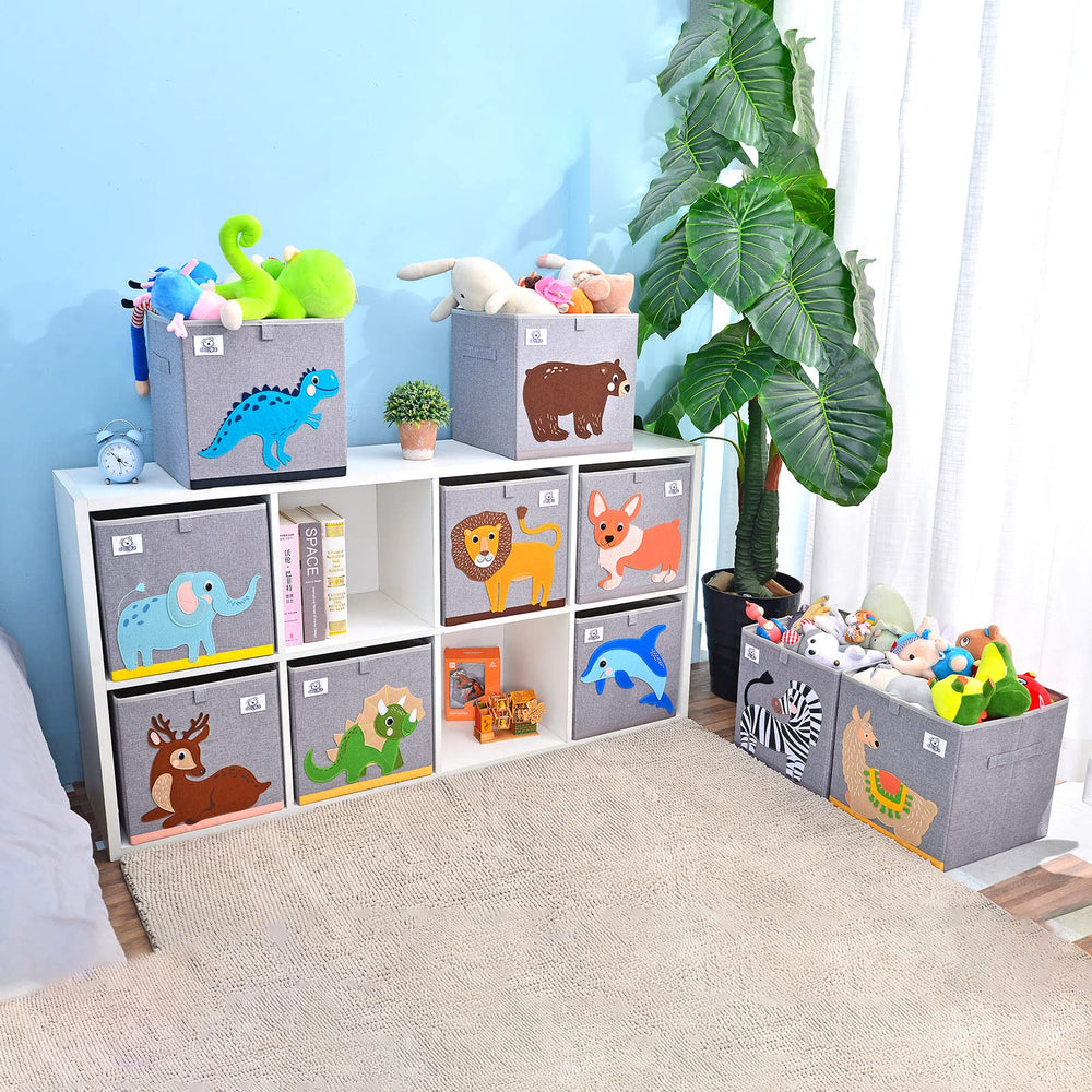 CLCROBD dog cube bin on-shelf shows 13x13x13 inch fit with cubbies.