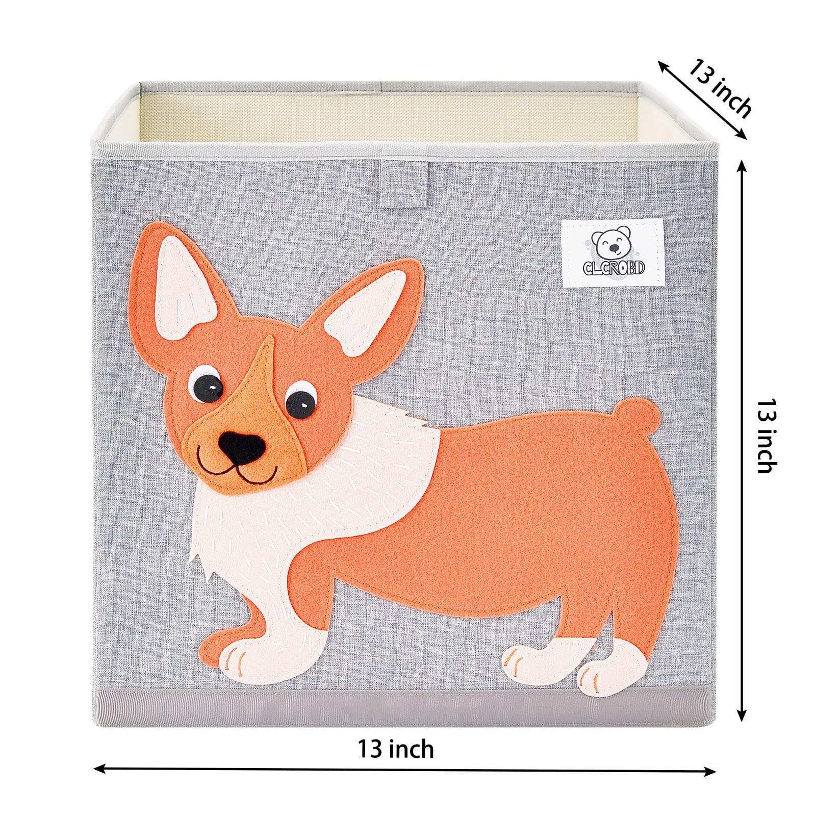 CLCROBD dog cube bin side view shows sturdy handles for easy transport.