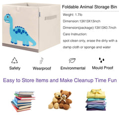 CLCROBD dinosaur cube bin sturdy outer fabric protects toys from wear