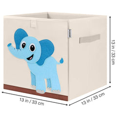 CLCROBD Elephant cube storage bin side view showing durable fabric and reinforced base