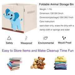 CLCROBD Elephant cube storage bin top view highlighting foldable design