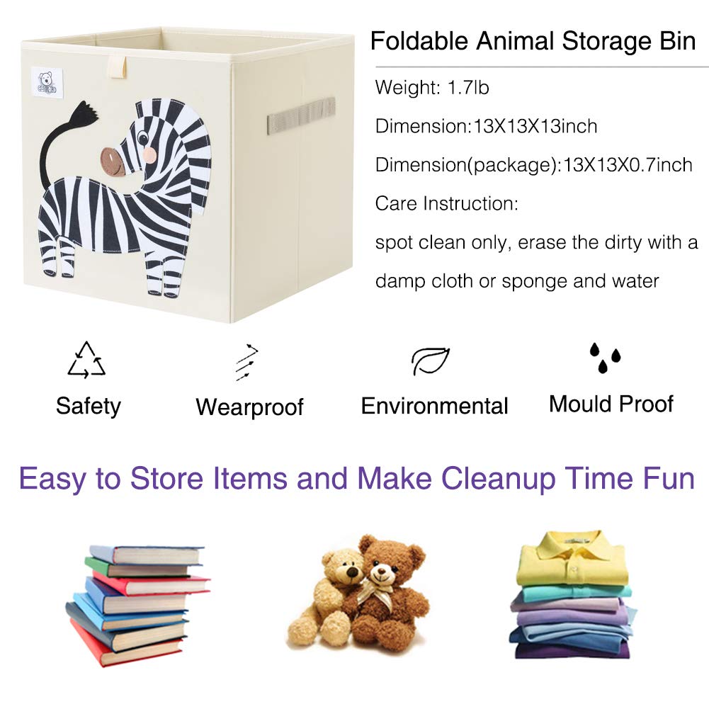 CLCROBD zebra cube bin folded-flat saves space for travel or storage.
