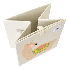 CLCROBD zebra cube bin featuring animal applique brightens the nursery and playroom.