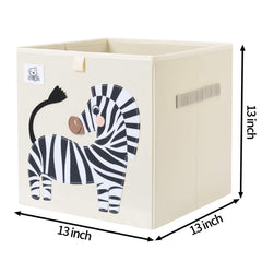 CLCROBD zebra cube bin open-top design allows fast access to toys and books.