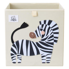 CLCROBD zebra foldable cube storage bin with side handles for easy toy organization.