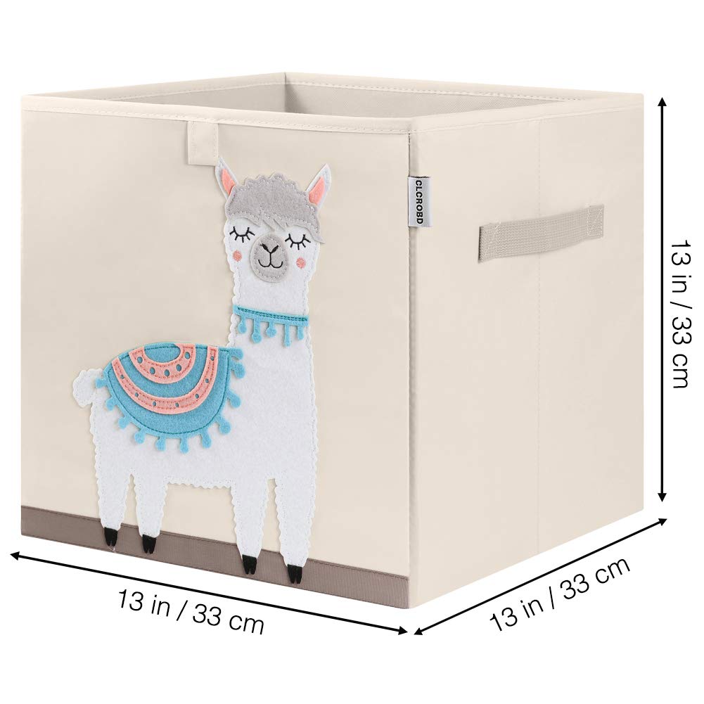 CLCROBD llama cube bin side view sturdy storage for daily playtime