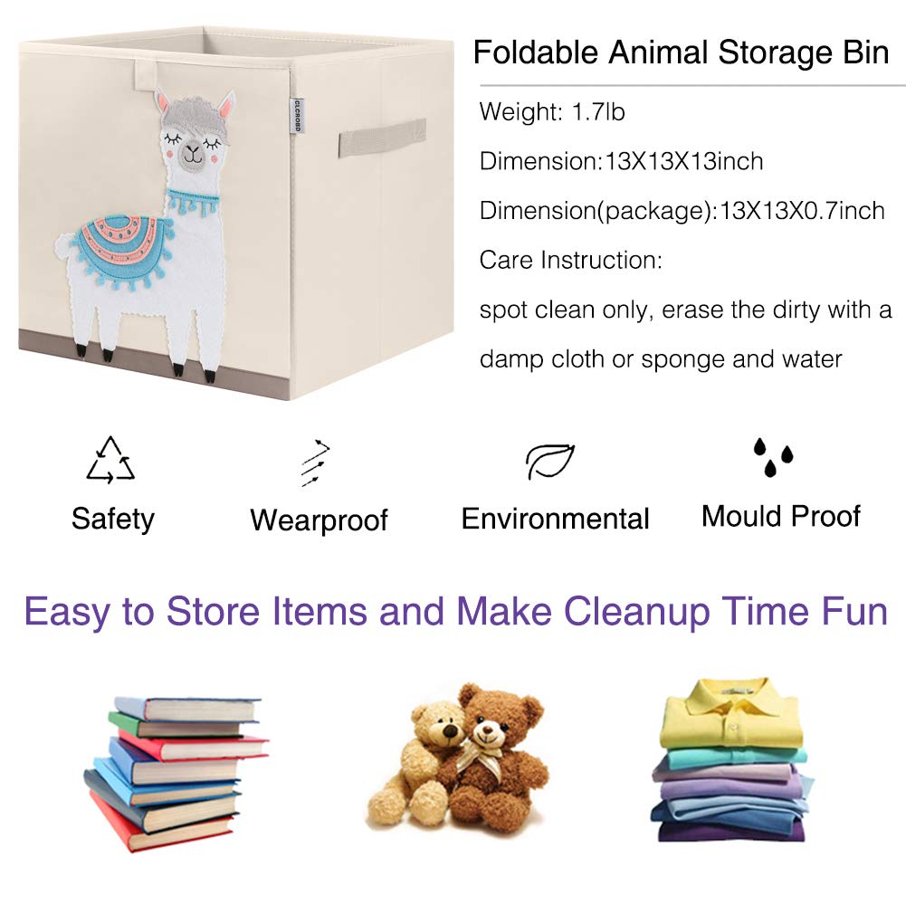 CLCROBD llama foldable bin flat collapsible design saves space in closets