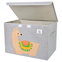 CLCROBD llama toy chest foldable design keeps kids' play area tidy.