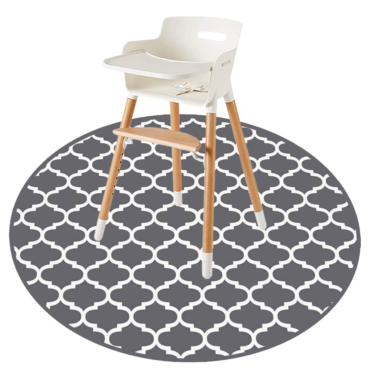 CLCROBD Round Splat Mat 53-inch waterproof surface protects floors from spills.