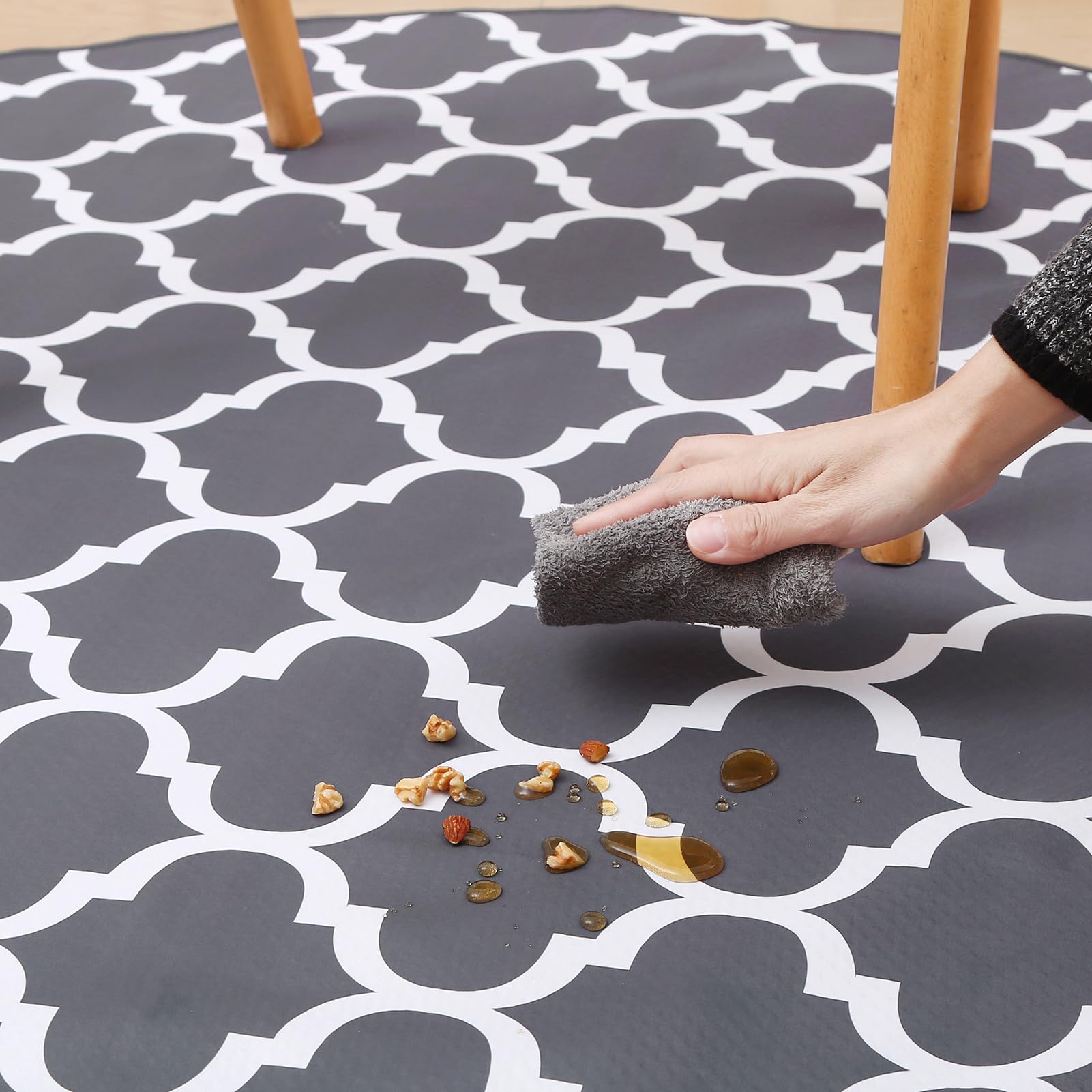 CLCROBD Round Splat Mat used as art drop cloth for crafts.