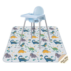 CLCROBD Splat Floor Mat under high chair protects floors from spills during meals