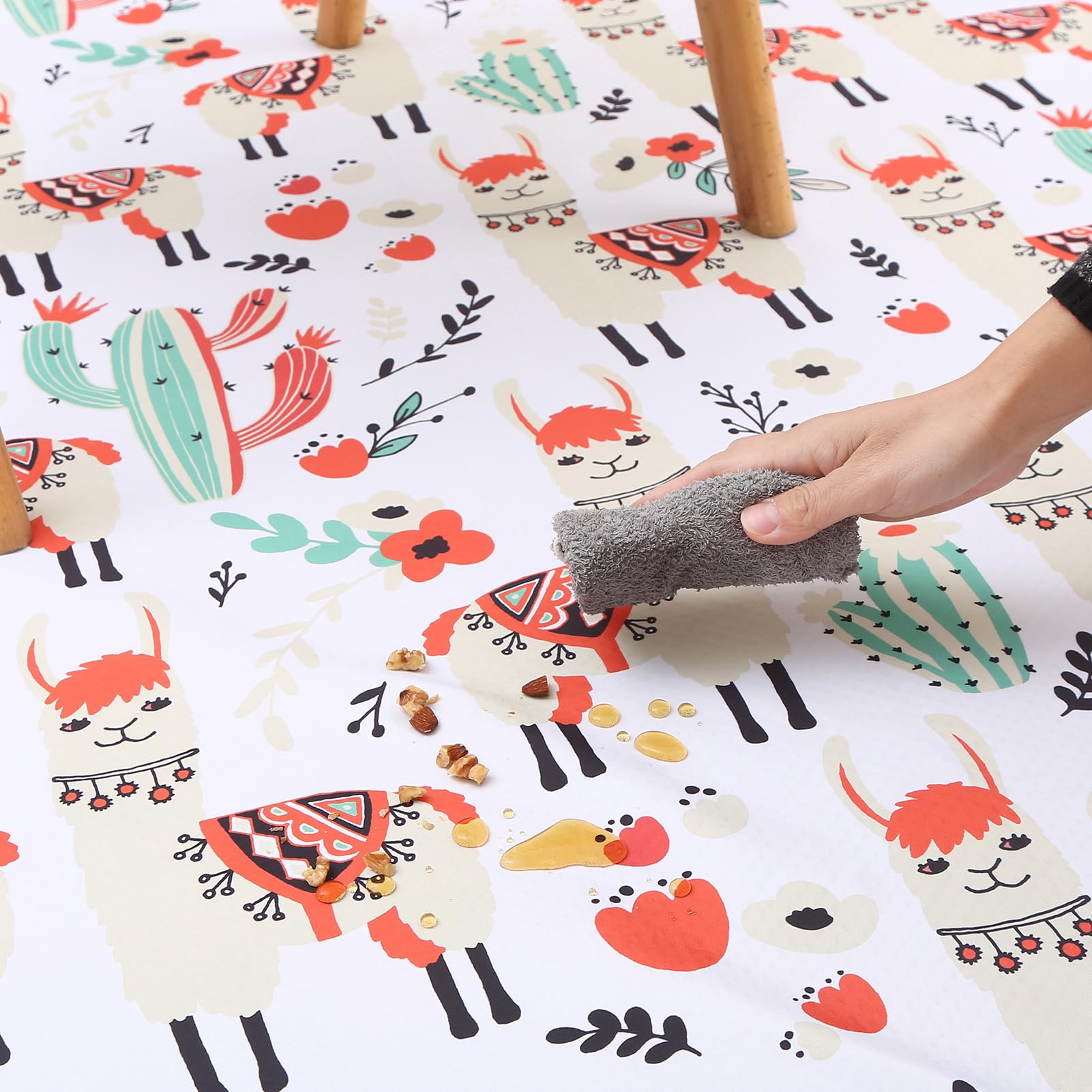 CLCROBD Splat Mat easy-clean surface saves floors after meals.