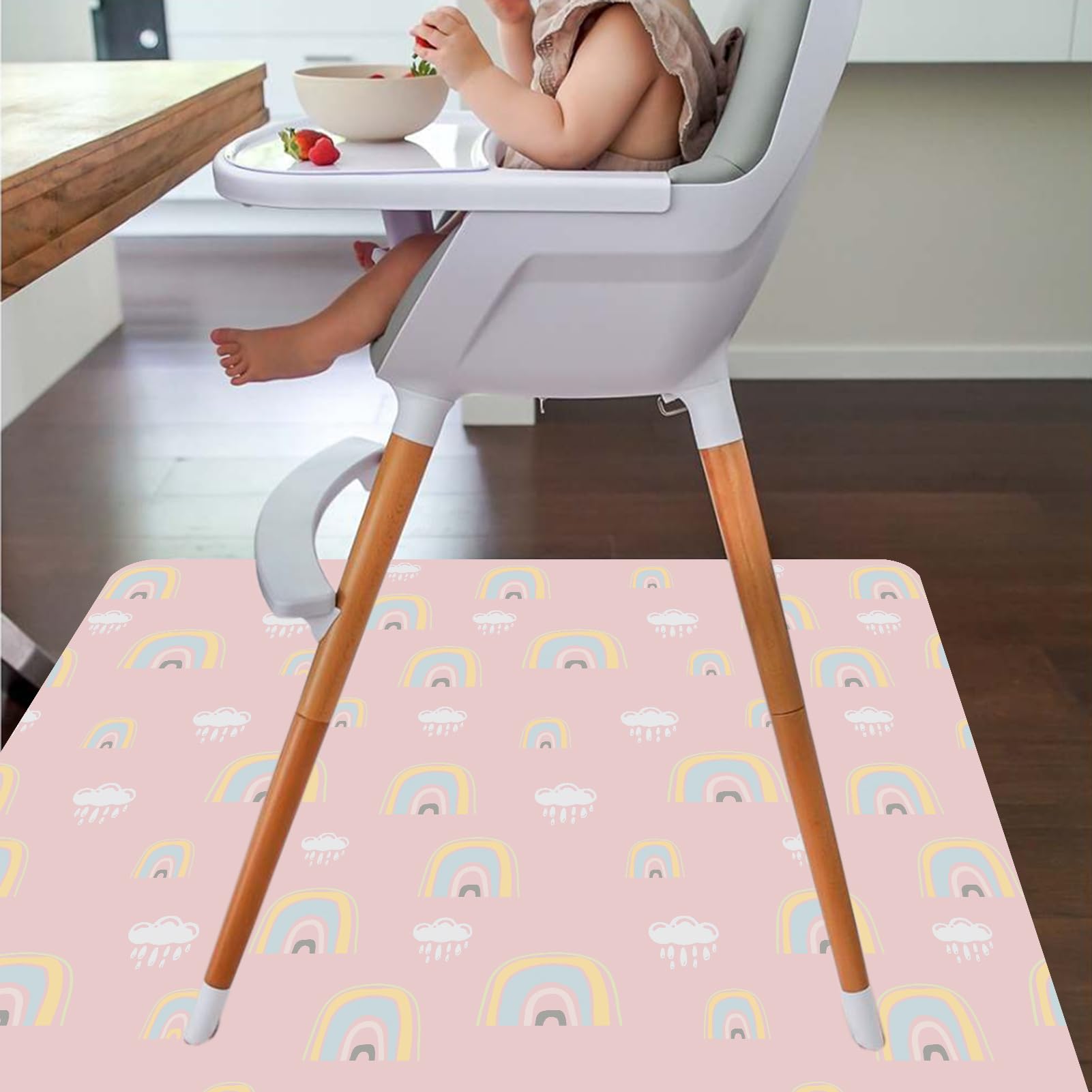 CLCROBD Splat Mat non-slip back keeps mat in place on hardwood or carpet.