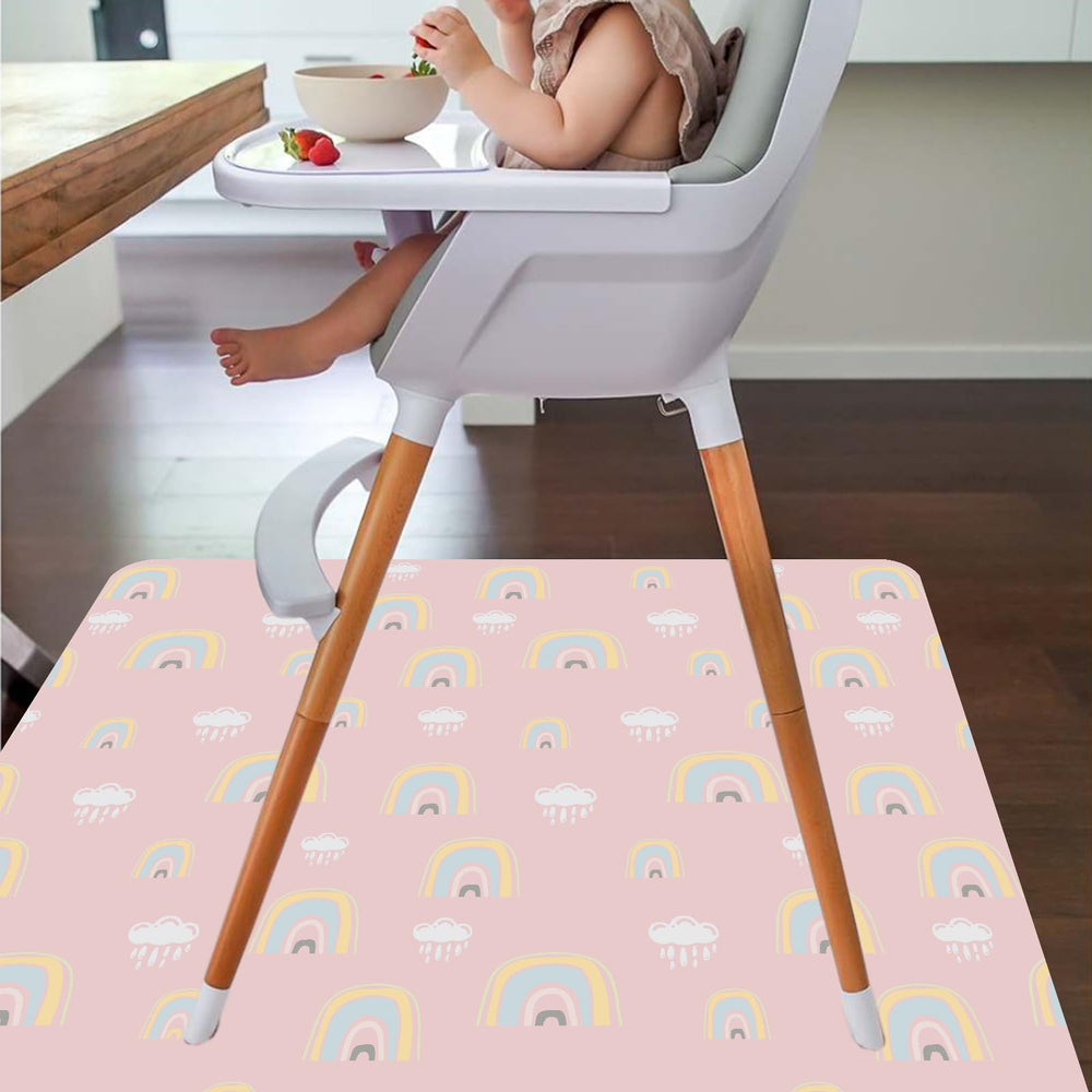 CLCROBD Splat Mat non-slip back keeps mat in place on hardwood or carpet.