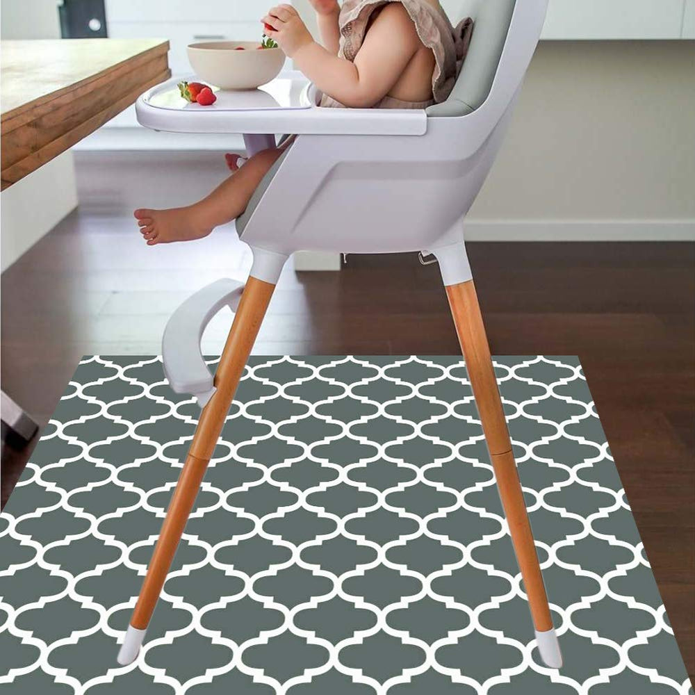 CLCROBD Splat Mat non-slip back keeps mat flat on hardwood or carpet.