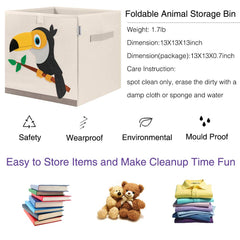 CLCROBD Toucan cube-bin fabric texture highlights durable polyester material.