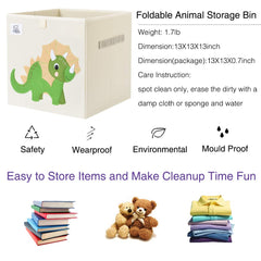 CLCROBD Triceratops cube bin open top shows accessible toy storage