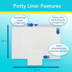 Cleanis PottyMate liner used at home or on the road for convenient cleanup