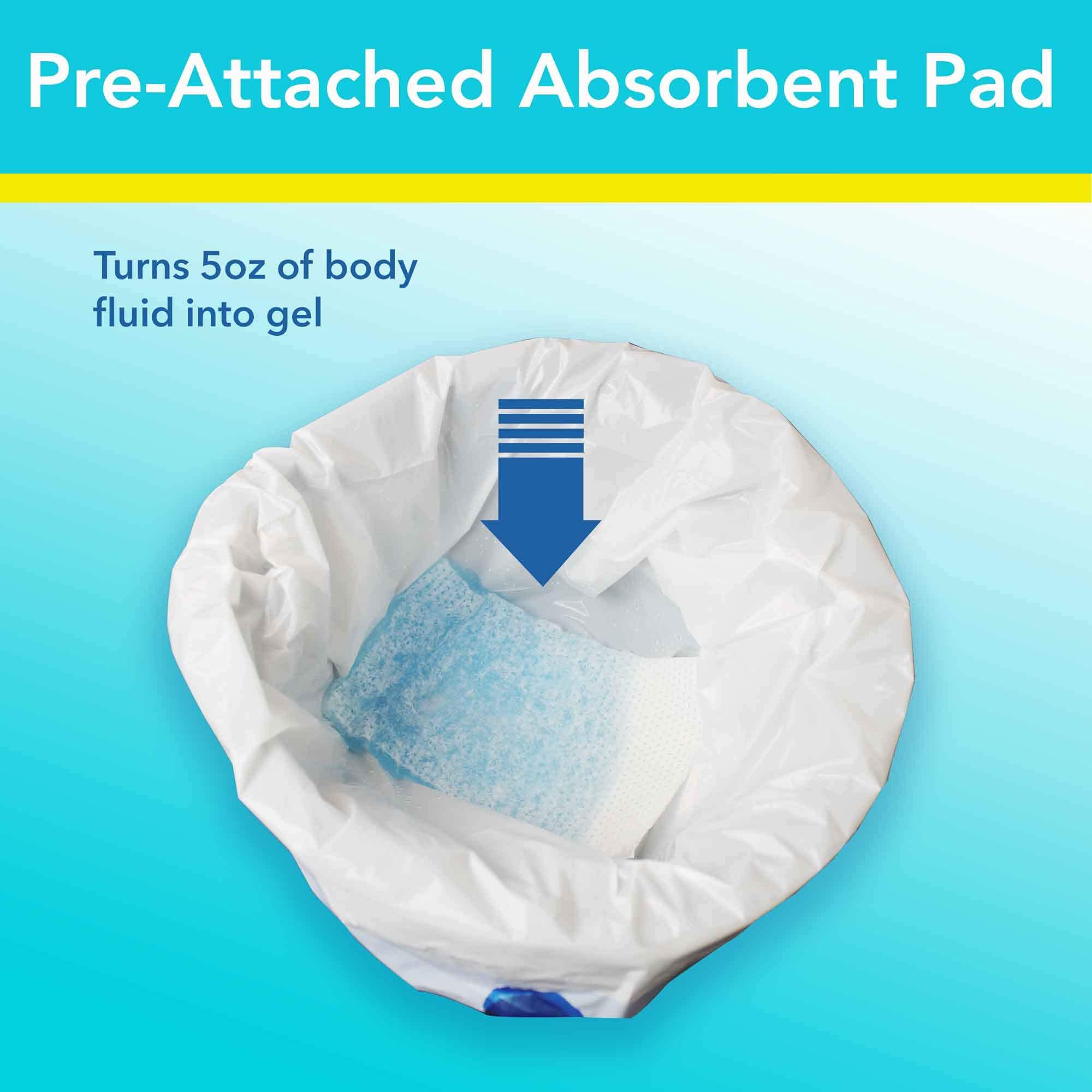 Cleanis PottyMate liner with pre-attached pad enables quick setup