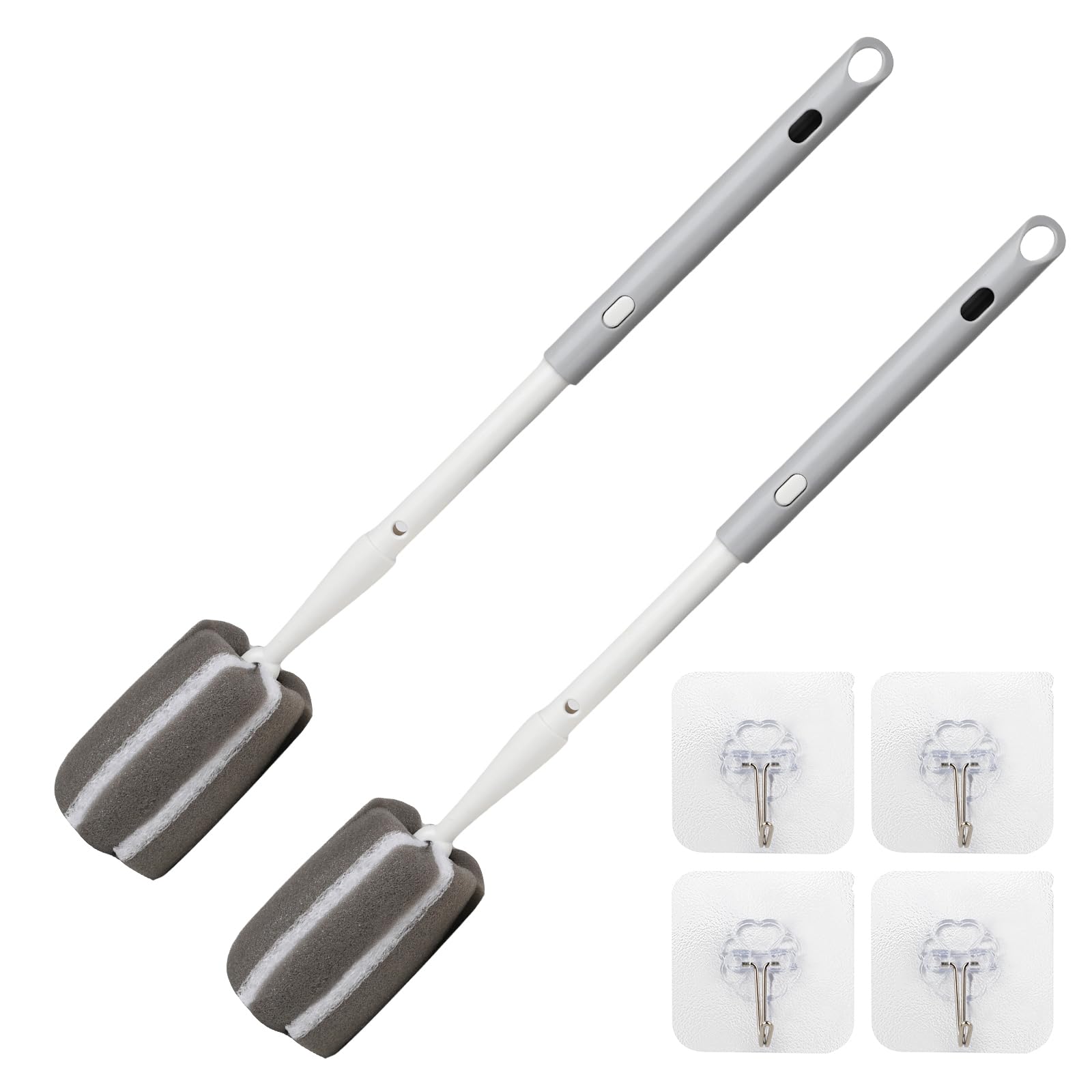 Cleansprite extended-handle sponge bottle brush reaches tall bottles for thorough cleaning.