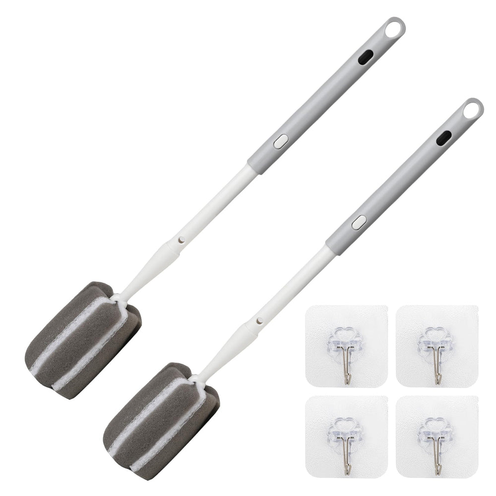 Cleansprite extended-handle sponge bottle brush reaches tall bottles for thorough cleaning.