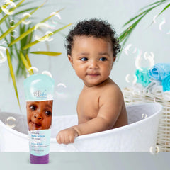 Clear Essence Baby Lotion natural ingredients panel highlights Sweet Pea, Aloe Vera, and Vitamin E for nourished skin.