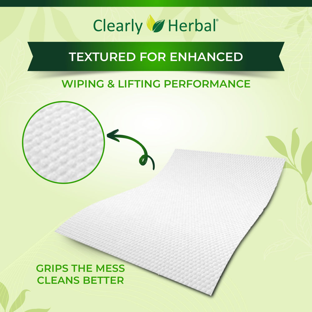 Clearly Herbal wipes suitable for surfaces, toys, and paws around home.