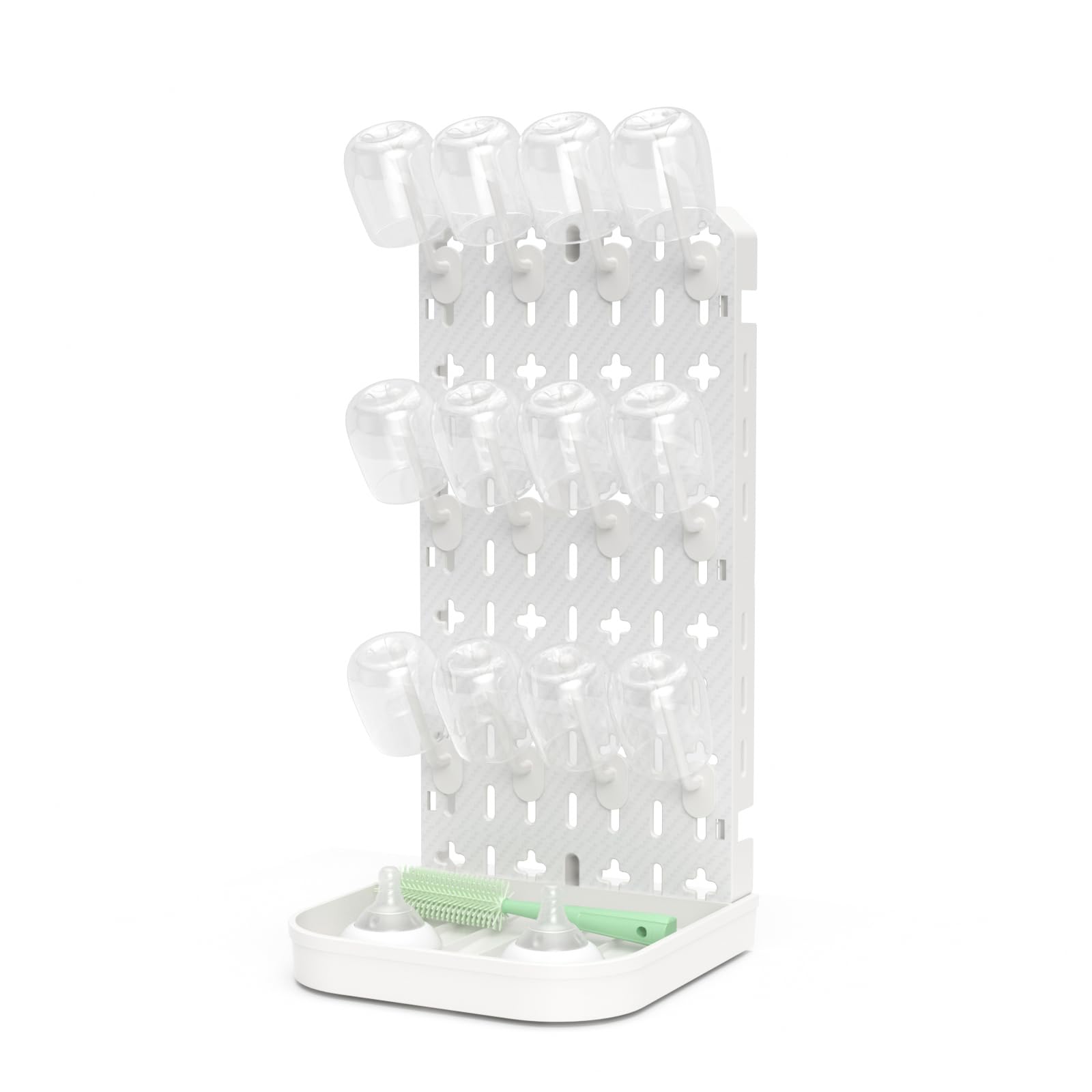 clesoo baby bottle drying rack with 12 hooks for organized, spacious drying