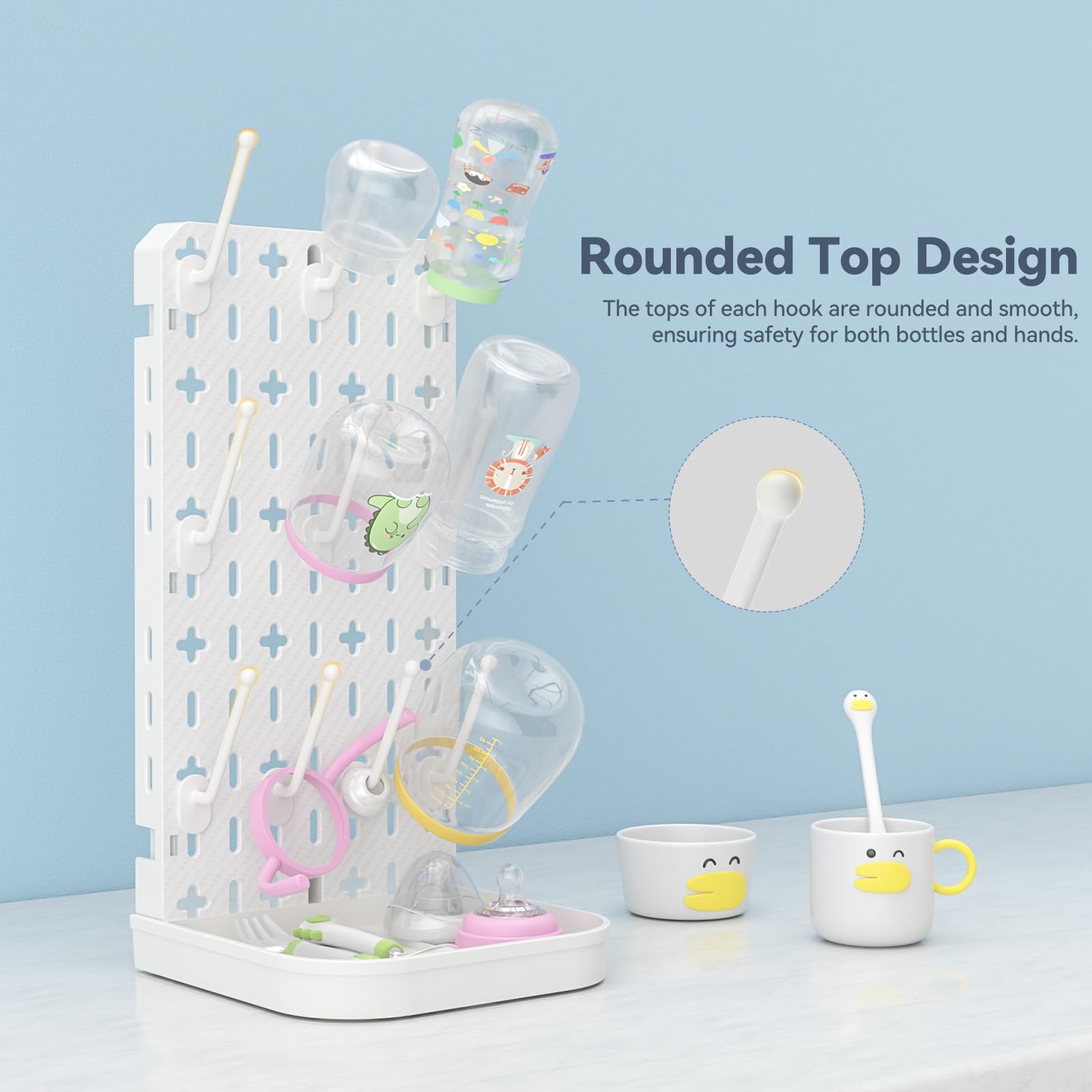 clesoo modular hook system adapts to bottles and pump parts