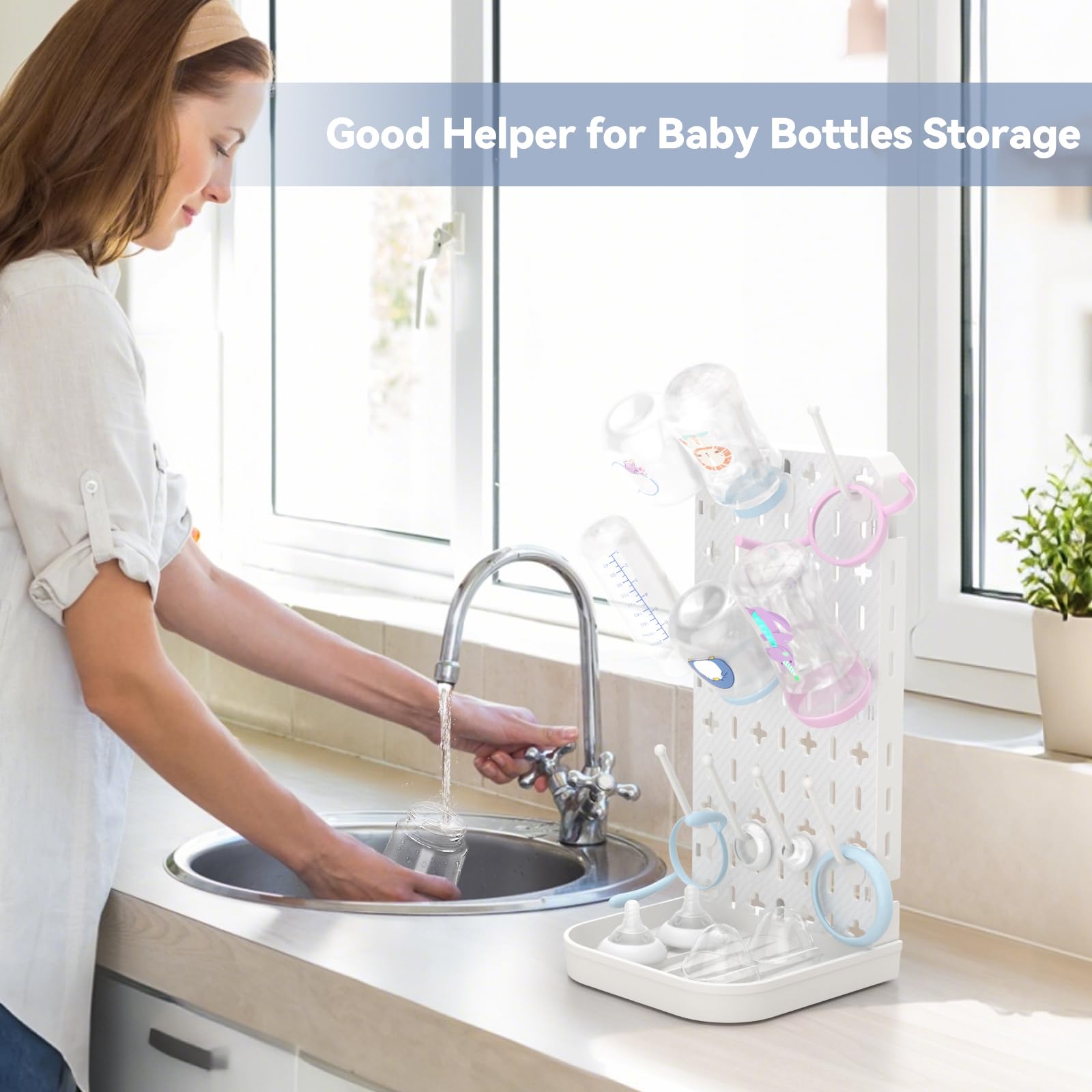 clesoo vertical design bottle dryer saves counter space in small kitchens