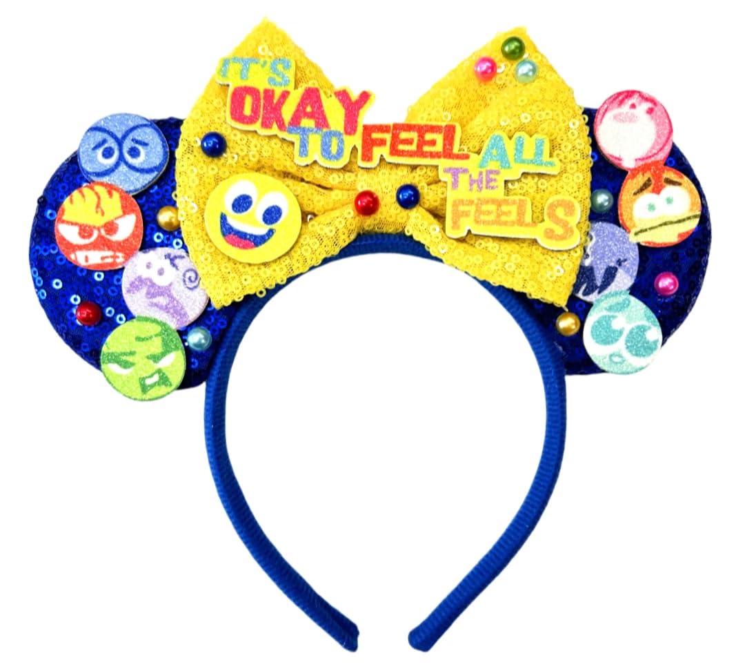 CLGIFT Frozen Inspired Minnie Ears Headband with Olaf, ideal for Disneyland photos and party cosplay.