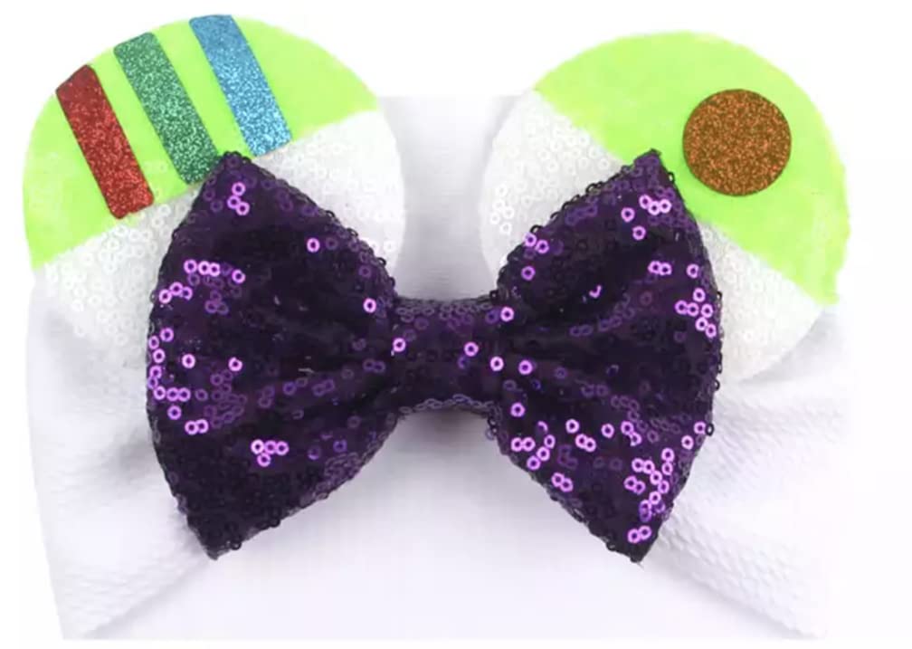 CLGIFT Minnie Ears Headband Buzz for babies and toddlers, sparkly two-sided sequins for photo moments