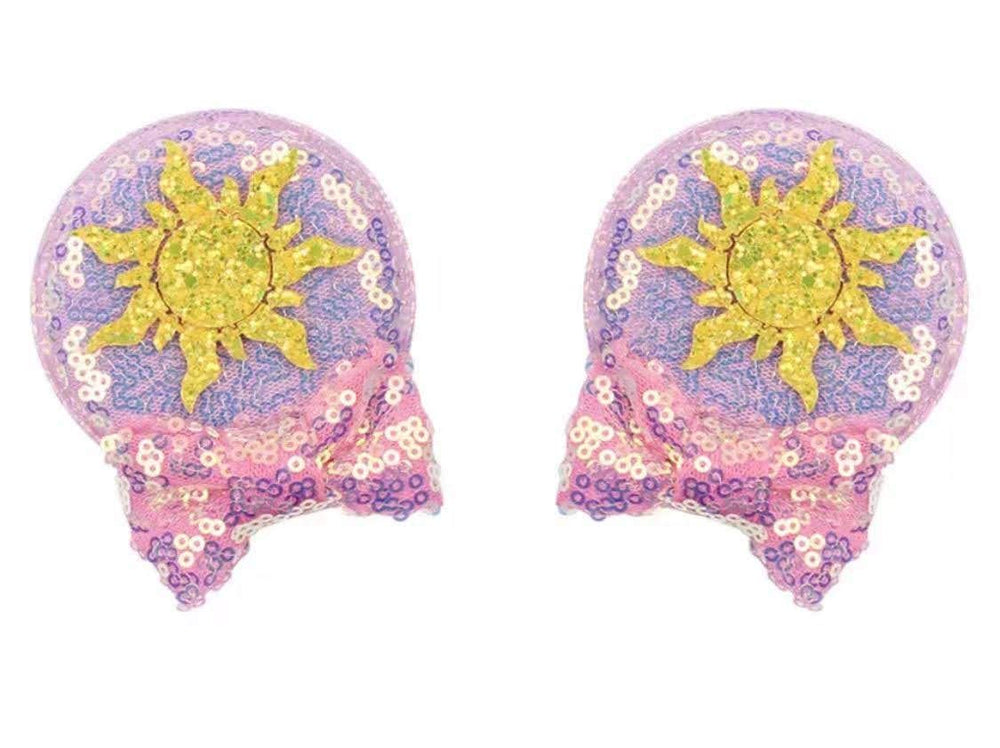 CLGIFT Minnie Ears headband with Rapunzel clip, comfy fit for birthday photos and cosplay