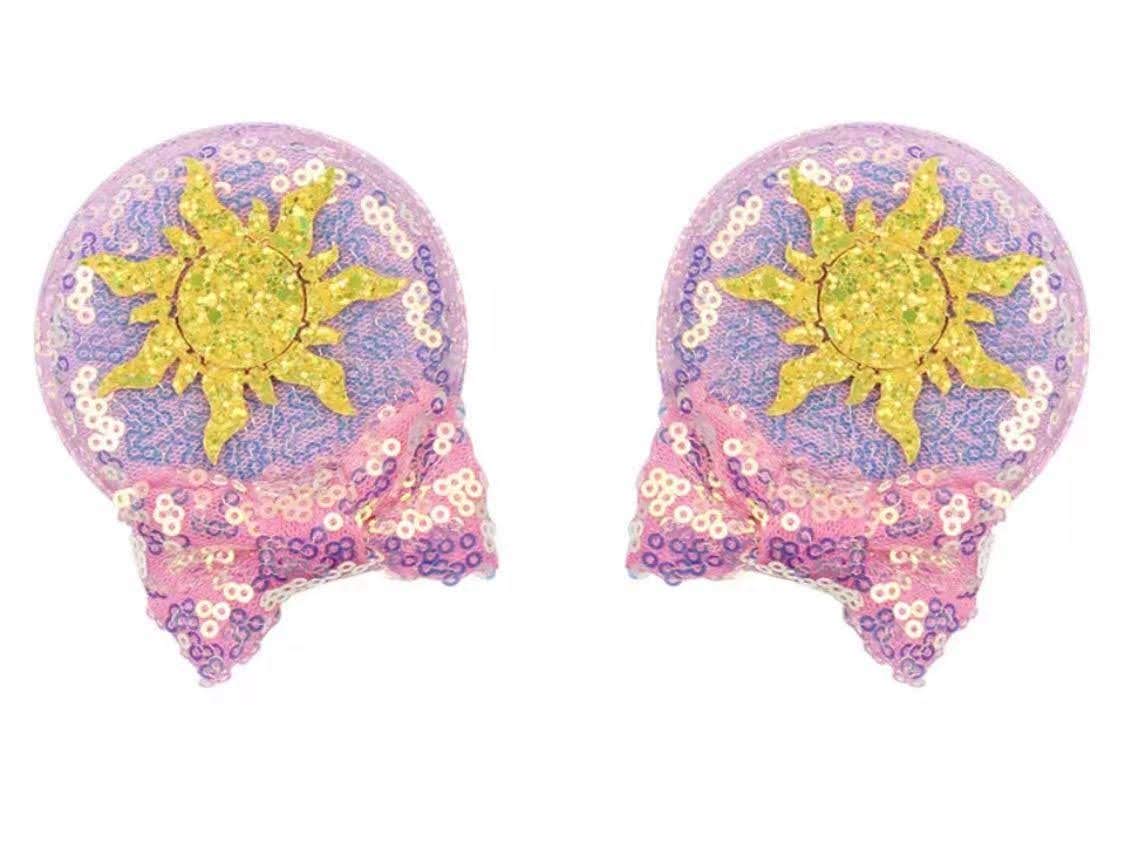 CLGIFT Minnie Ears headband with Rapunzel clip, comfy fit for birthday photos and cosplay