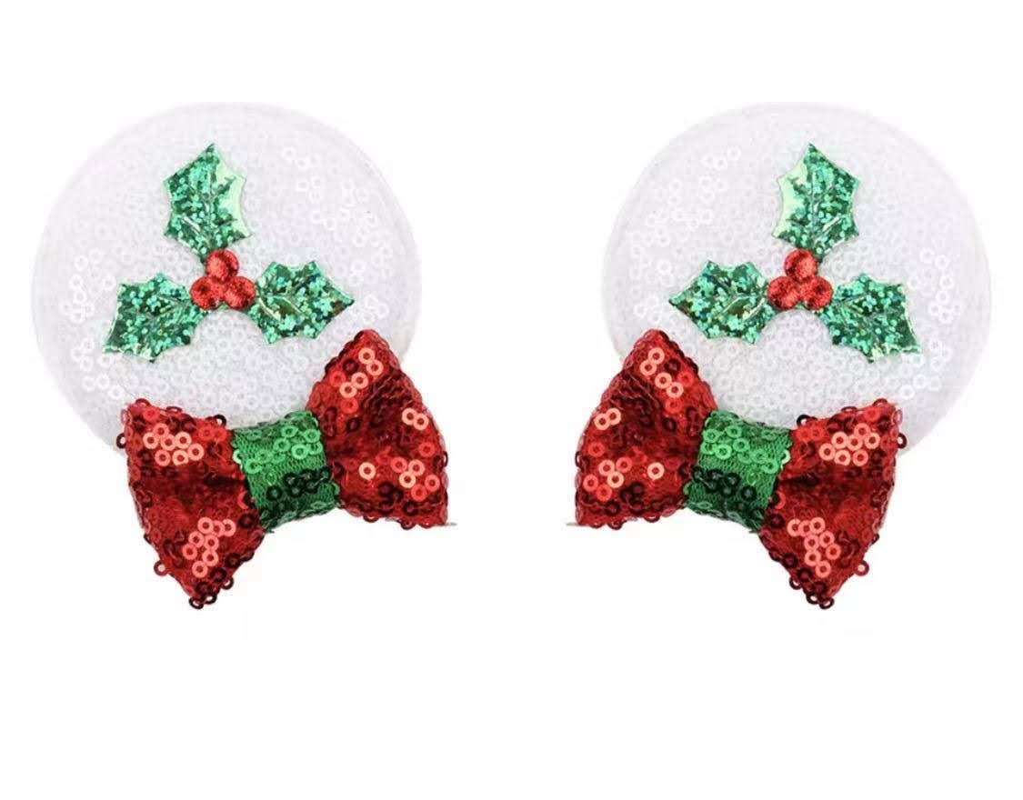 CLGIFT Minnie Ears headband for babies and toddlers, comfortable wearable sequin accessory for festive photos.