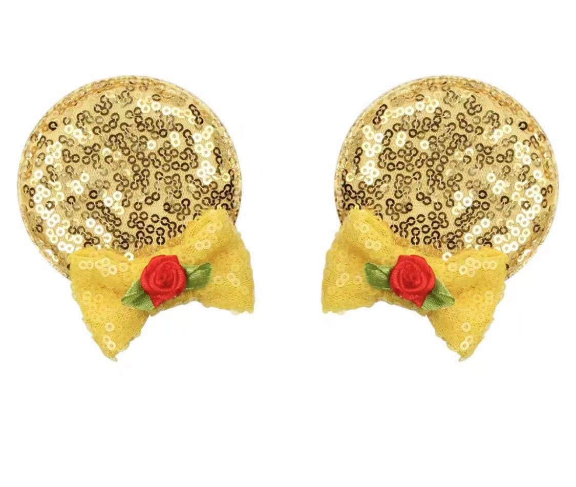 CLGIFT Minnie ears headband with hair clip, comfy for babies, ideal for photos and parties.