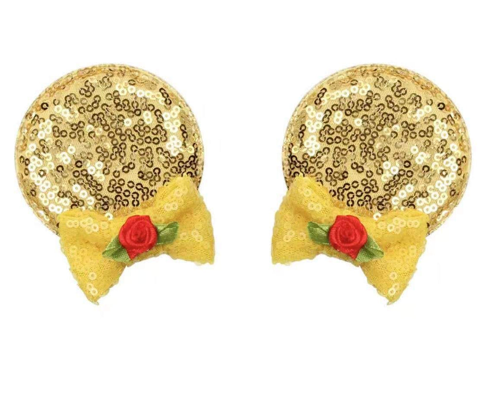 CLGIFT Minnie ears headband with hair clip, comfy for babies, ideal for photos and parties.