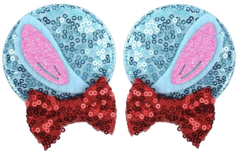 CLGIFT Minnie ears headband with Lilo clip for themed parties and family photos.