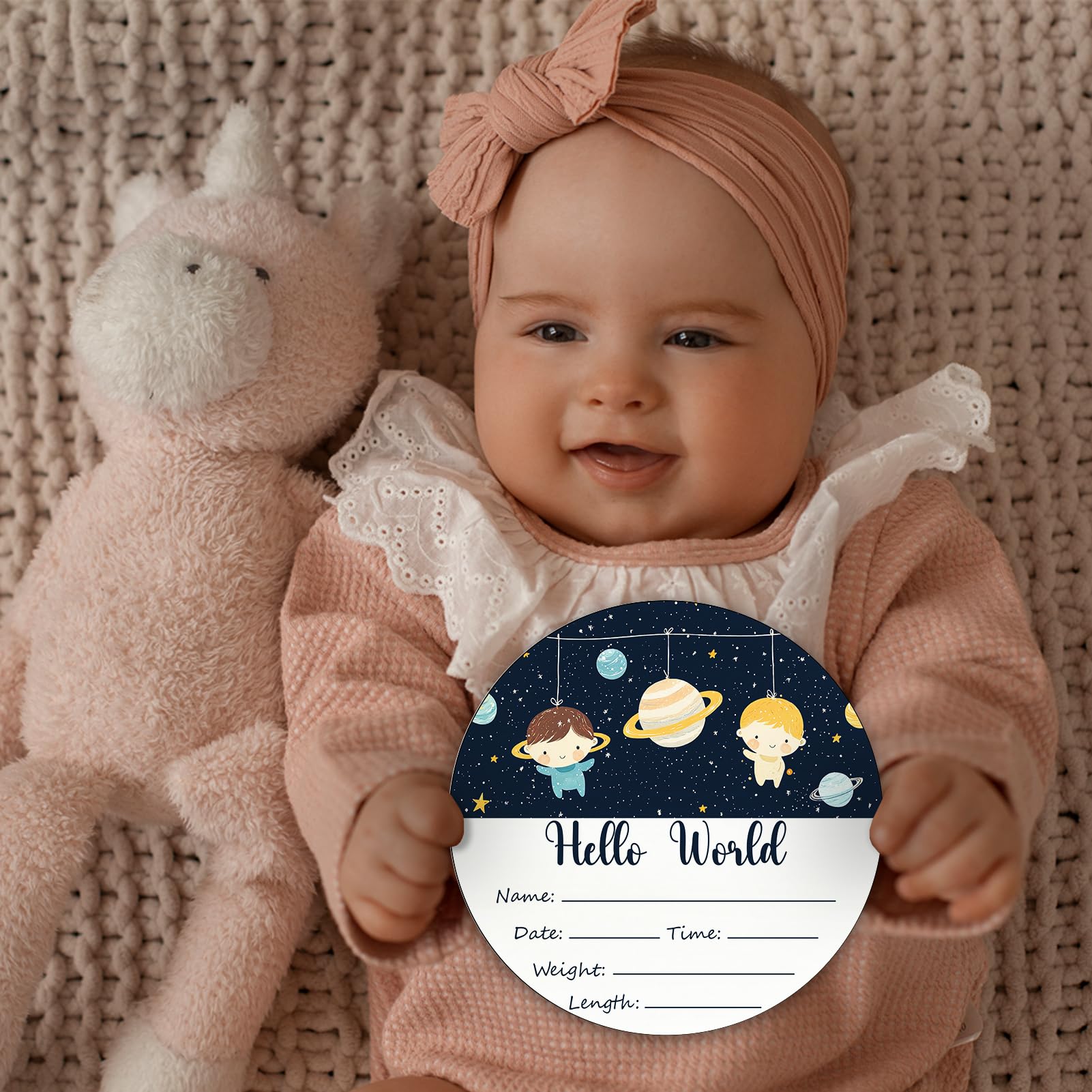 CLHHM Newborn Photo Prop Sign demonstrates safe, non-toxic finish for hospital and home shoots.