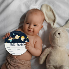 CLHHM Wooden Birth Announcement Sign closeup engraving shows crisp details for lasting keepsakes.