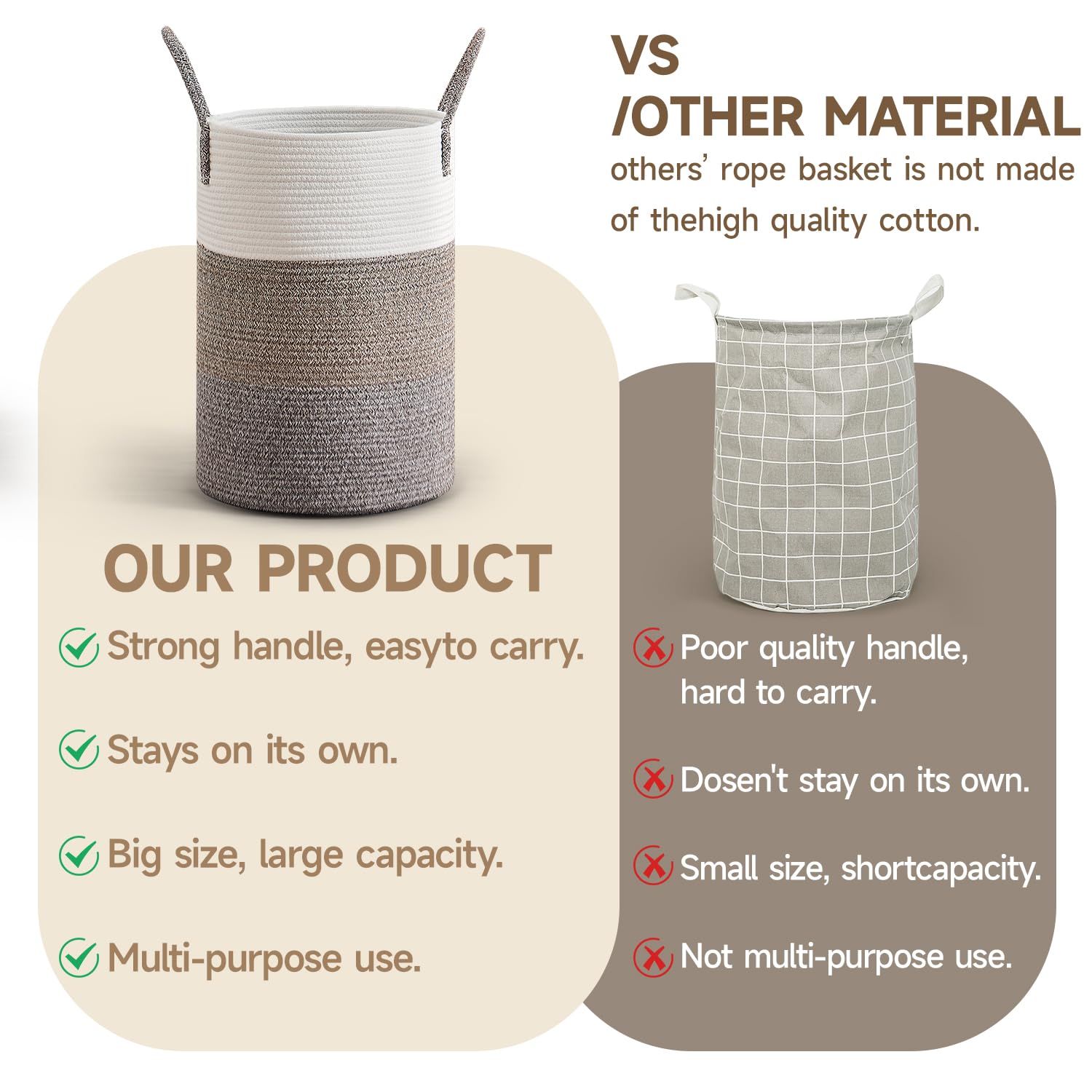 CLHMILY&Z round storage bin reduces clutter with breathable weave