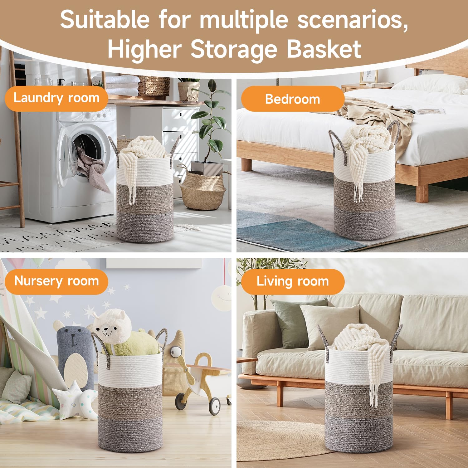 CLHMILY&Z durable multi-use basket stores towels or bulky items neatly