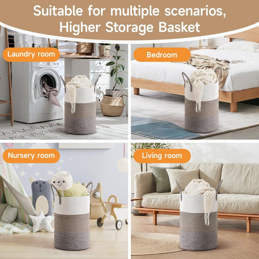 CLHMILY&Z durable multi-use basket stores towels or bulky items neatly