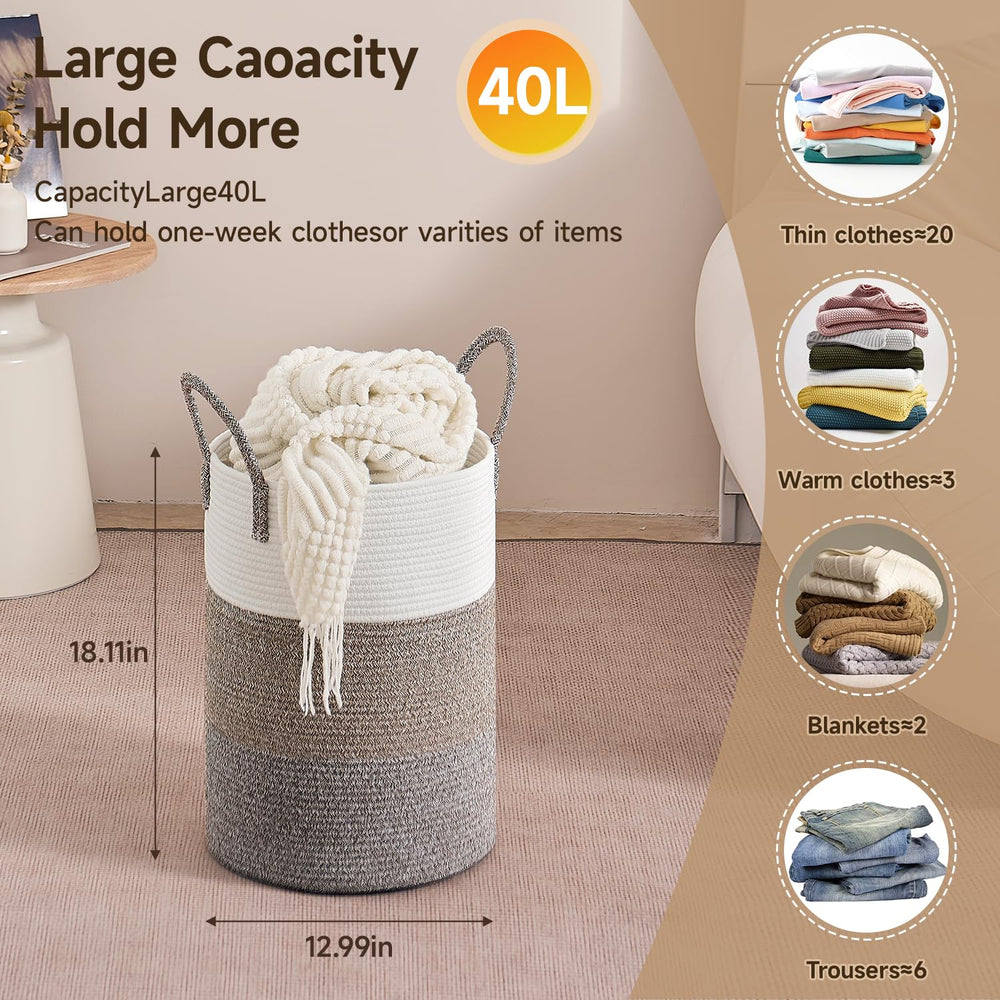 CLHMILY&Z 40L basket blends neutral decor and practical storage in bedrooms
