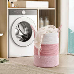 CLHMILY&Z round rope basket large handles close-up for easy transport