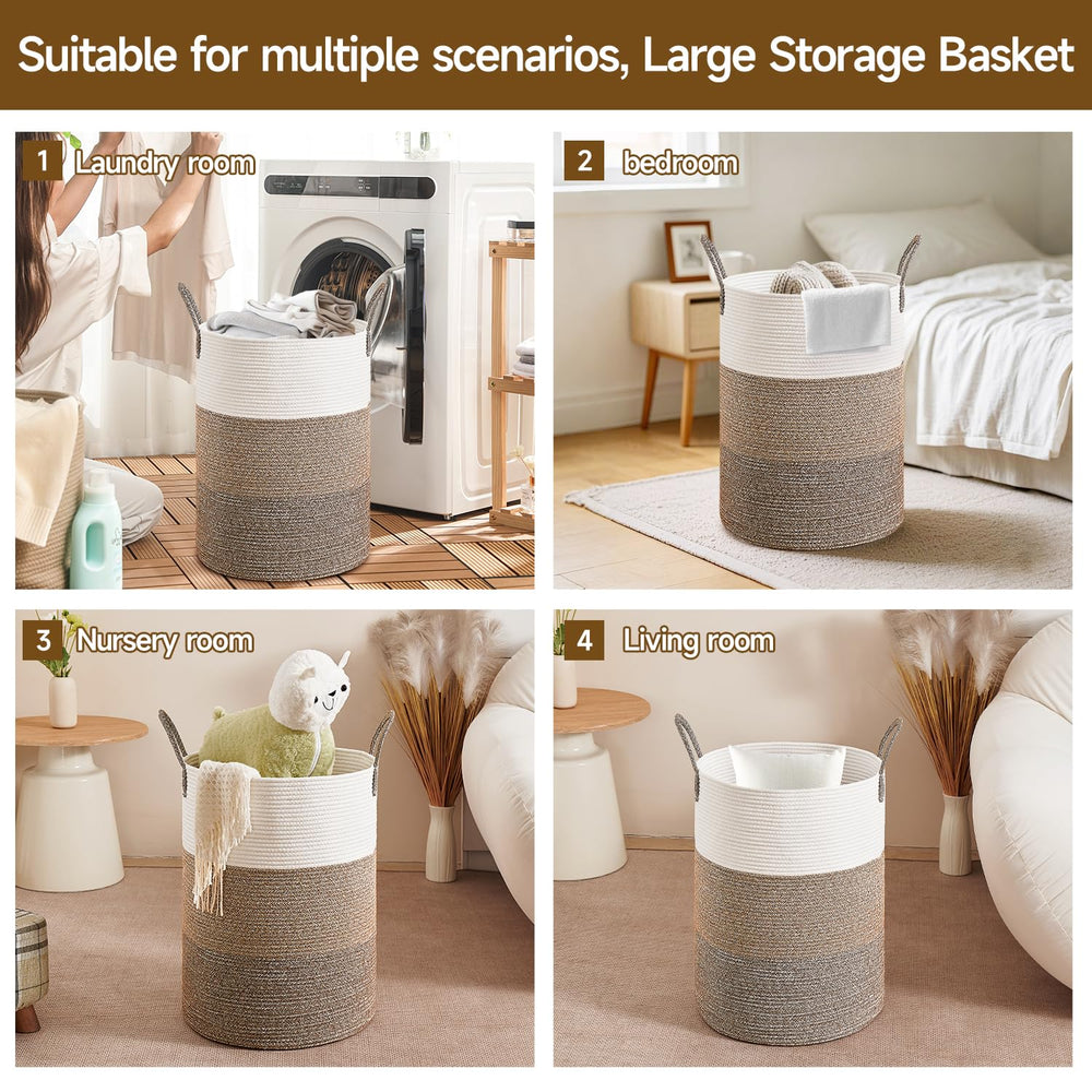 CLHMILY&Z blanket basket large-capacity highlights cozy storage for blankets.