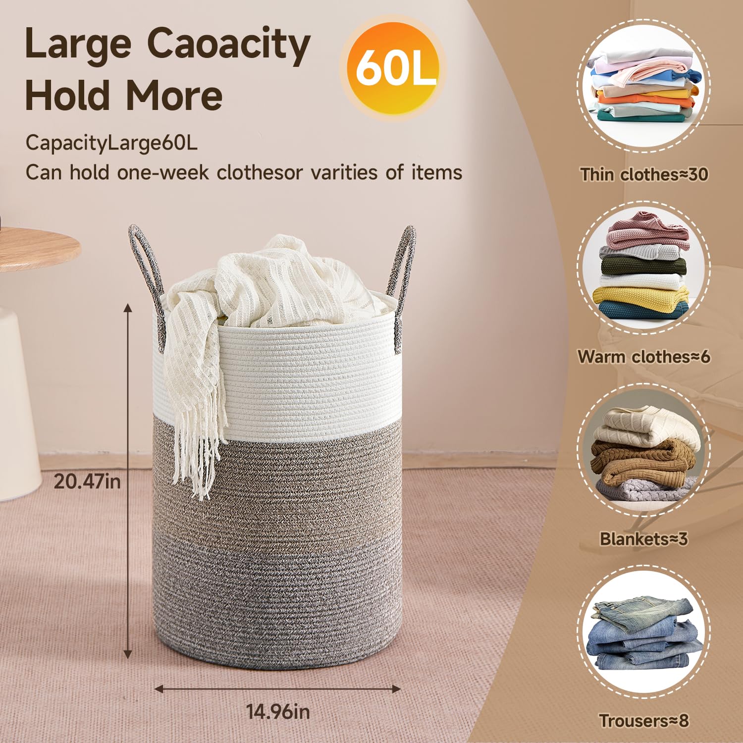 CLHMILY&Z decorative storage bin adds neutral style to any room