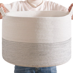 CLHMILY&Z large storage basket with a blanket focus for easy living-room organization and quick access.
