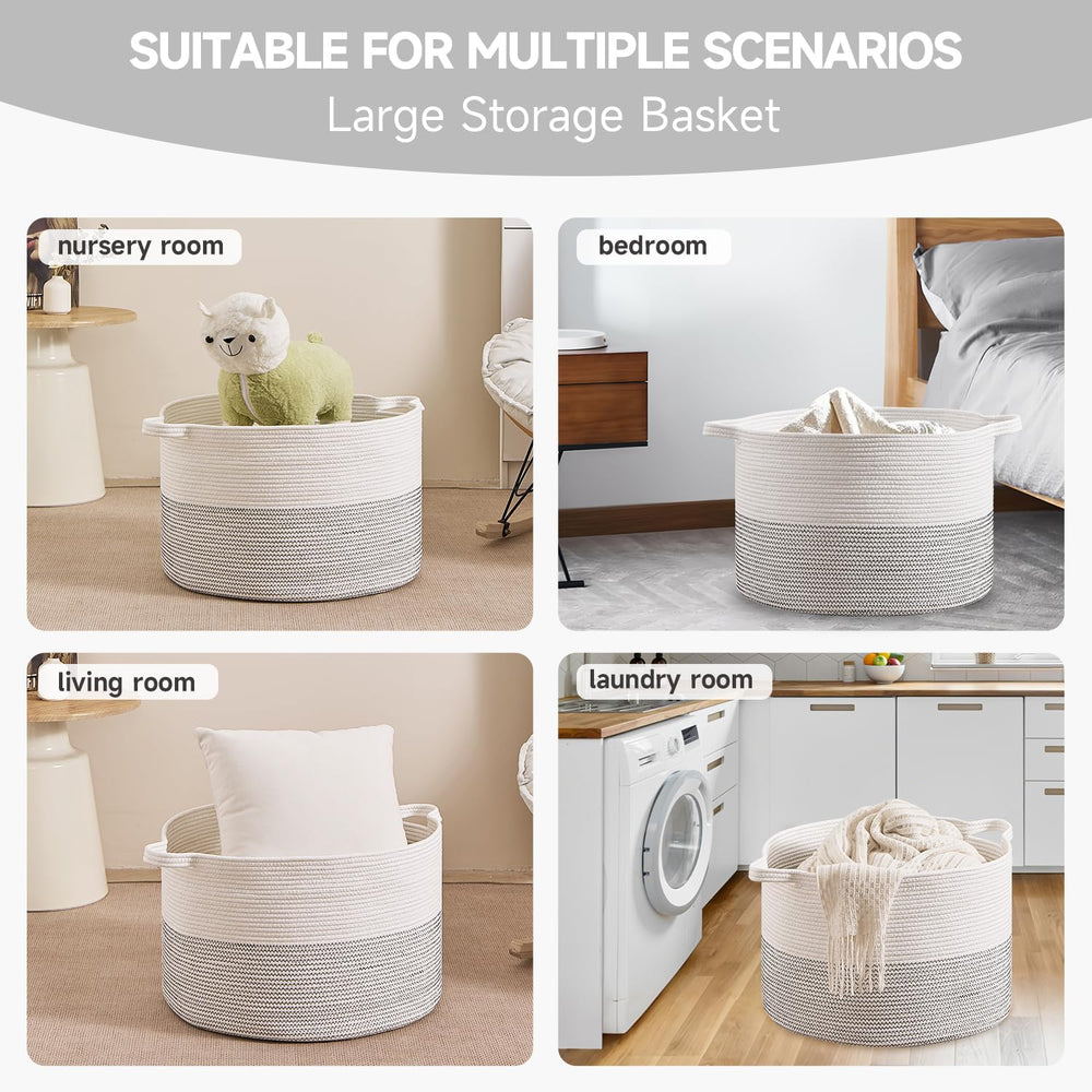 CLHMILY&Z storage basket complements neutral nursery and modern interiors.